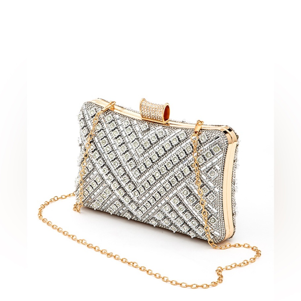 Rhinestone Top Handle Clutch - Picture 6 of 6